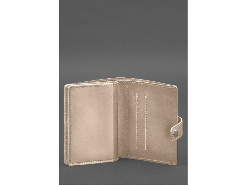 Кожаная обложка-портмоне для военного билета офицера запаса (узкий документ) Светло-бежевый, фото 5