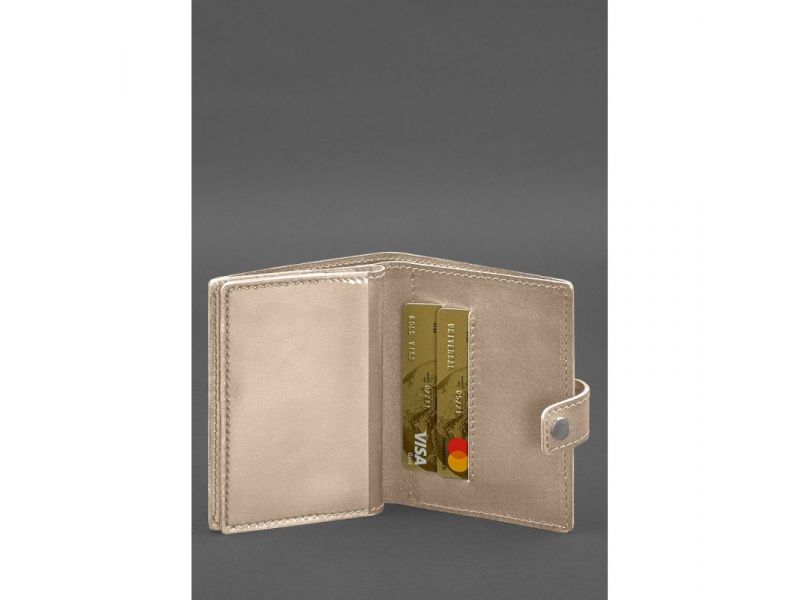 Кожаная обложка-портмоне для военного билета офицера запаса (узкий документ) Светло-бежевый, фото 6