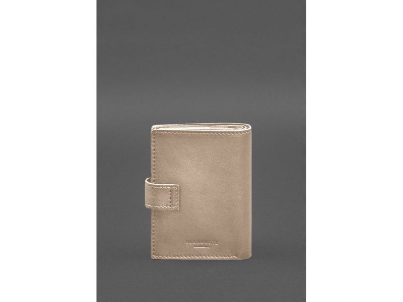 Кожаная обложка-портмоне для военного билета офицера запаса (узкий документ) Светло-бежевый, фото 7