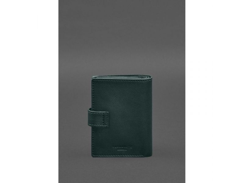 Кожаная обложка-портмоне для военного билета офицера запаса (узкий документ) Зеленый, фото 7