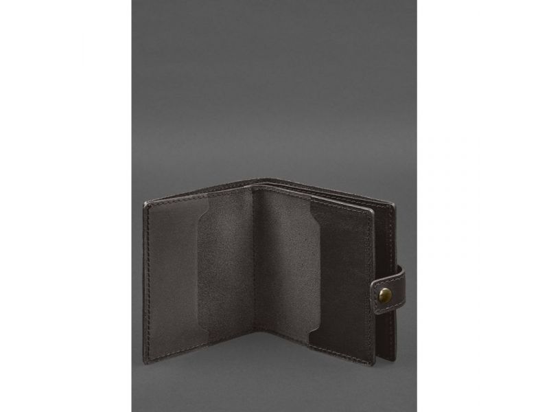 Кожаная обложка-портмоне для военного билета офицера запаса (широкий документ) Темно-коричневый, фото 2