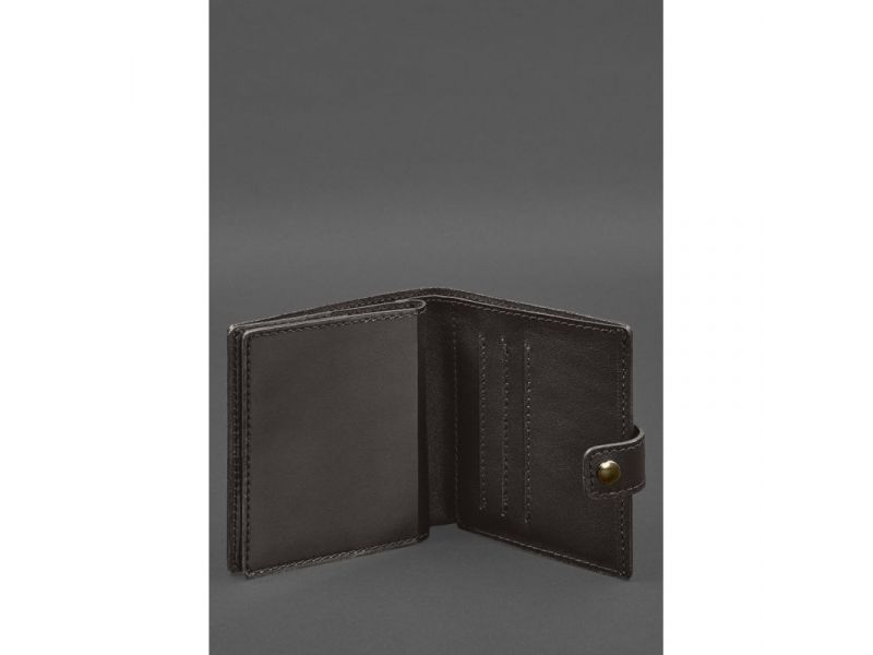 Кожаная обложка-портмоне для военного билета офицера запаса (широкий документ) Темно-коричневый, фото 5