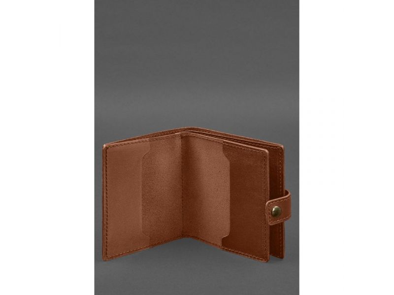 Кожаная обложка-портмоне для военного билета офицера запаса (широкий документ) Светло-коричневый, фото 2