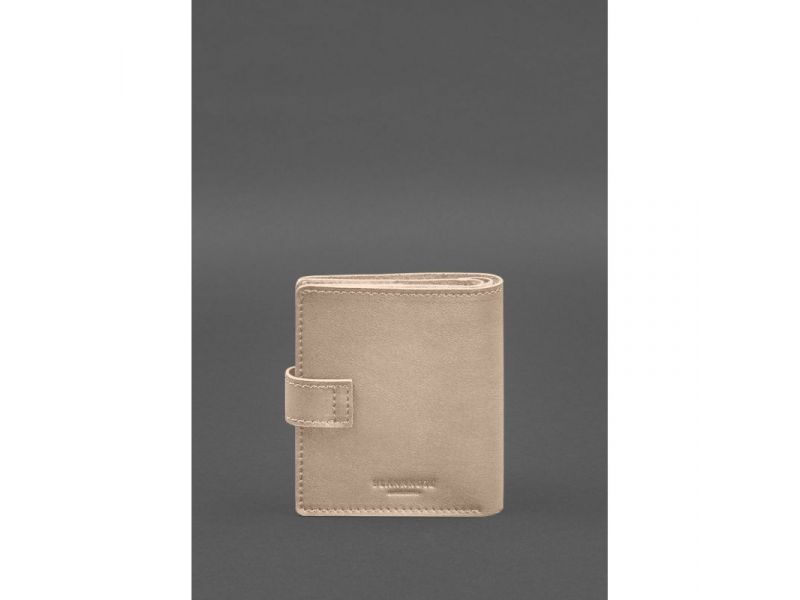 Кожаная обложка-портмоне для военного билета офицера запаса (широкий документ) Светло-бежевый, фото 7