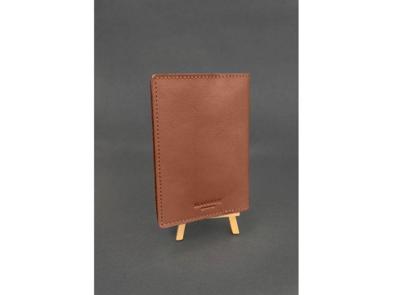 Кожаная обложка на ветеринарный паспорт Светло-коричневая, фото 2