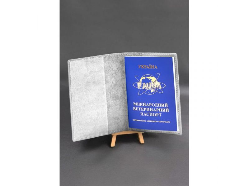 Кожаная обложка на ветеринарный паспорт белая, фото 3