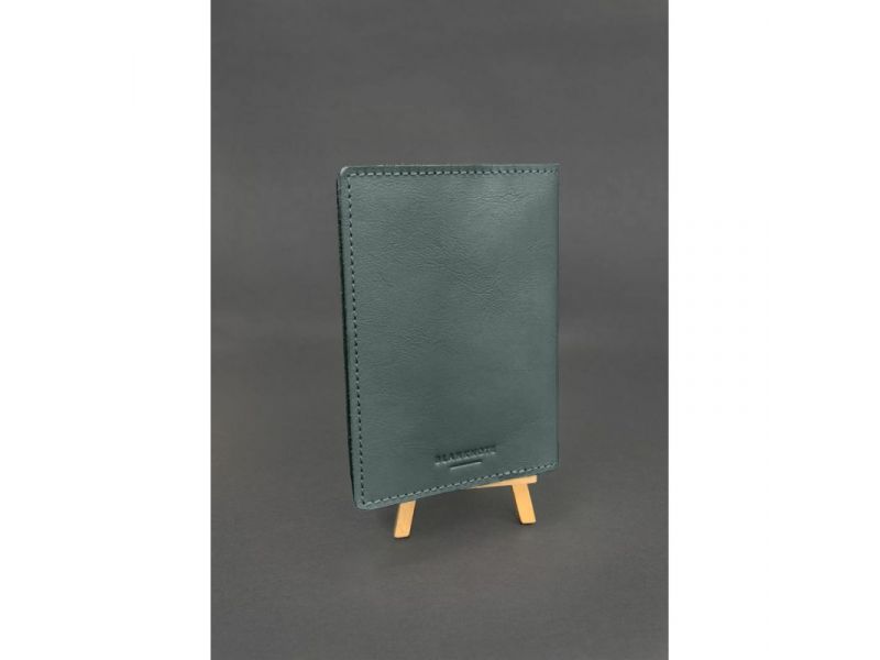 Кожаная обложка на ветеринарный паспорт Зеленая, фото 2