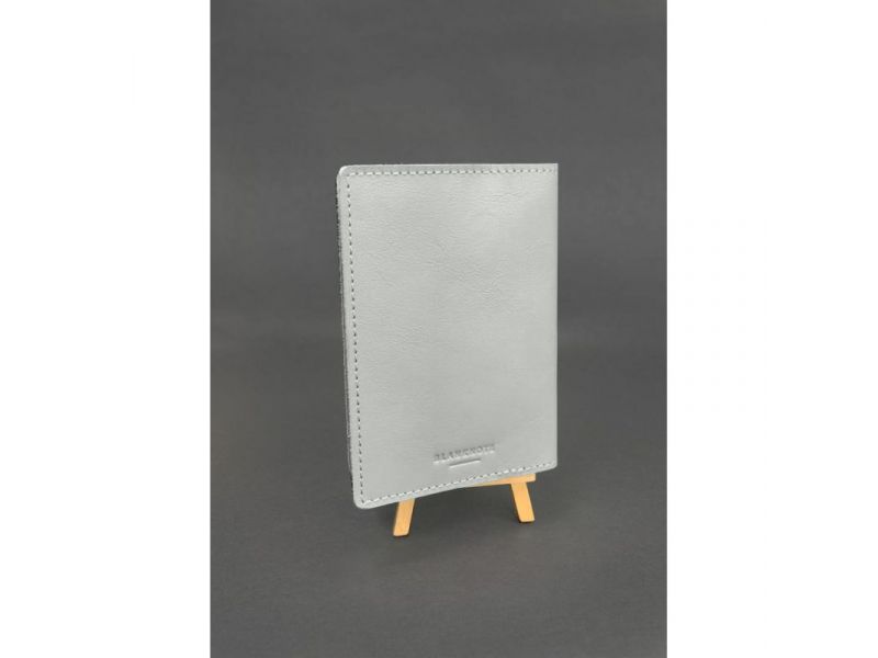 Кожаная обложка на ветеринарный паспорт серая, фото 2