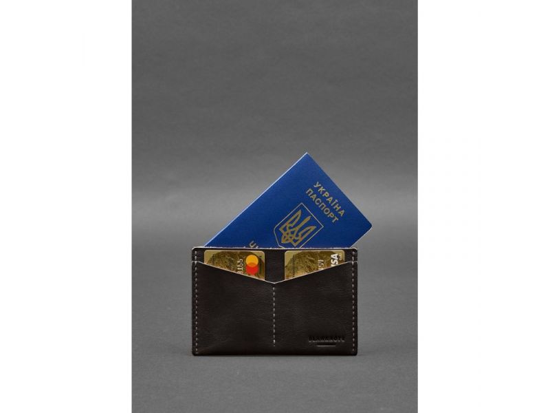 Кожаная обложка-органайзер для документов 6.2 темно-коричневый краст, фото 3