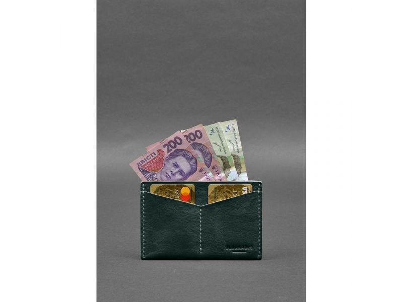 Кожаная обложка-органайзер для документов 6.2 зеленый краст, фото 2