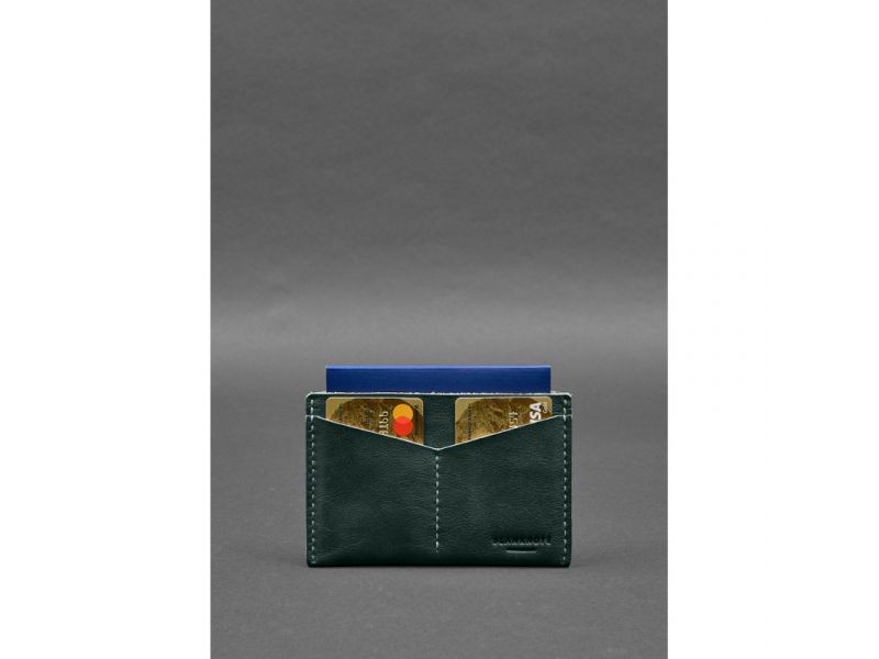 Кожаная обложка-органайзер для документов 6.2 зеленый краст, фото 4