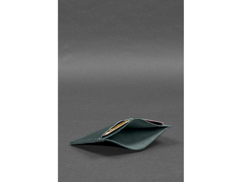 Кожаная обложка-органайзер для документов 6.2 зеленый краст, фото 5