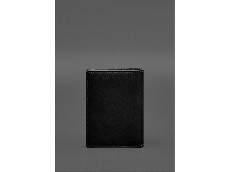 Кожаная обложка для военного билета с карманами 7.2 черный краст, фото 7