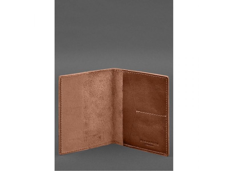 Кожаная обложка для военного билета с карманами 7.2 светло-коричневый краст, фото 2