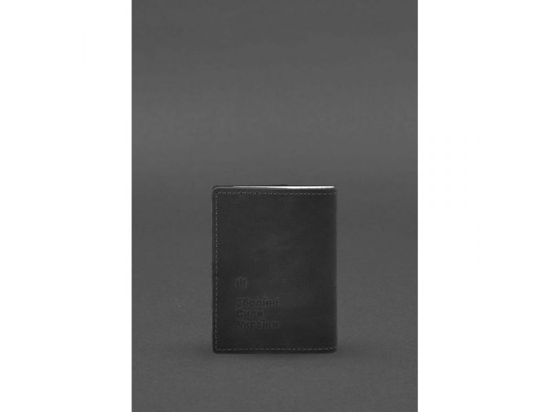 Кожаная обложка для удостоверения офицера 9.2 Черная Crazy Horse, фото 4