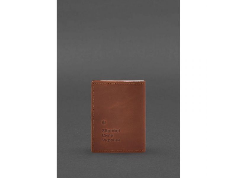 Кожаная обложка для удостоверения офицера 9.2 светло-коричневая Crazy Horse, фото 4