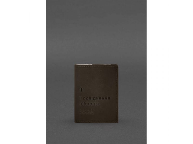 Кожаная обложка для удостоверения офицера 9.2 Темно-коричневый Crazy Horse, фото 1