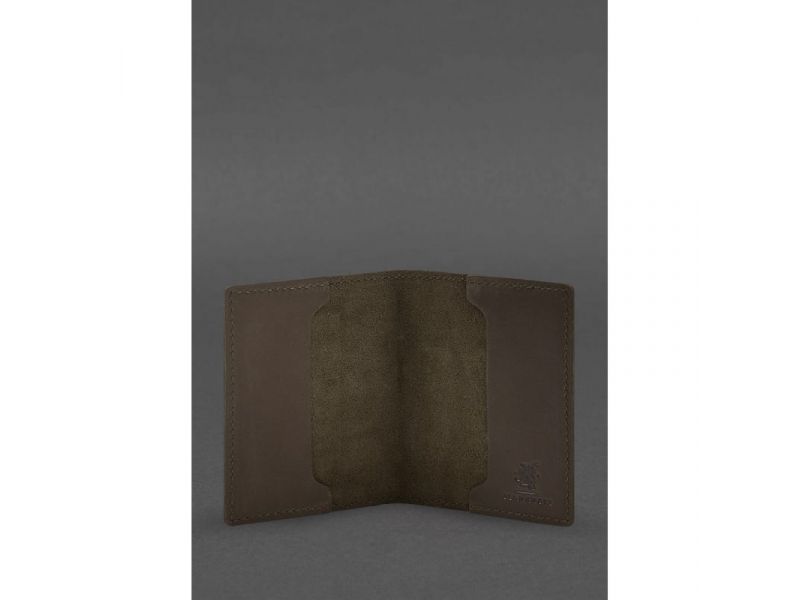 Кожаная обложка для удостоверения офицера 9.2 Темно-коричневый Crazy Horse, фото 3