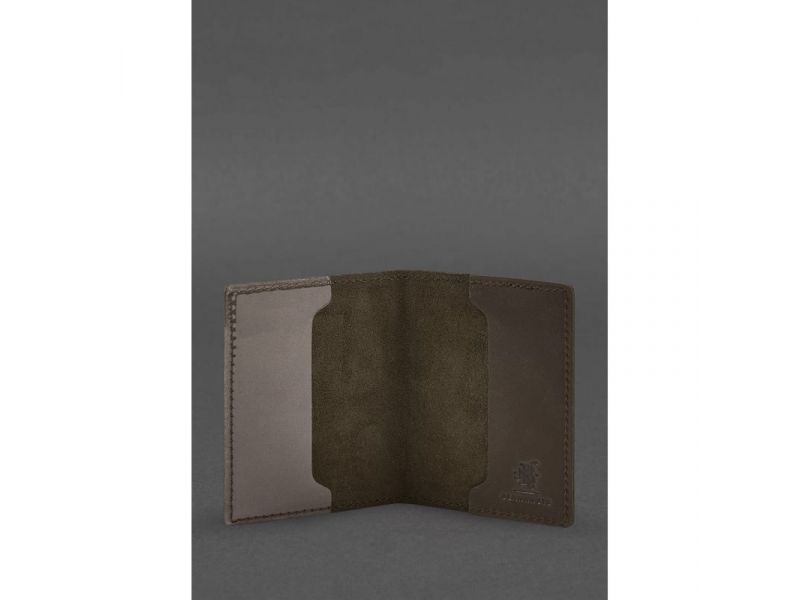 Кожаная обложка для удостоверения офицера 9.2 Темно-коричневый Crazy Horse, фото 2