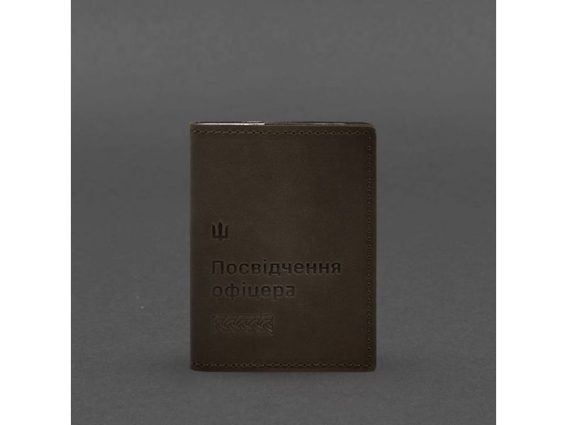 Кожаная обложка для удостоверения офицера 9.2 Темно-коричневый Crazy Horse, фото 5