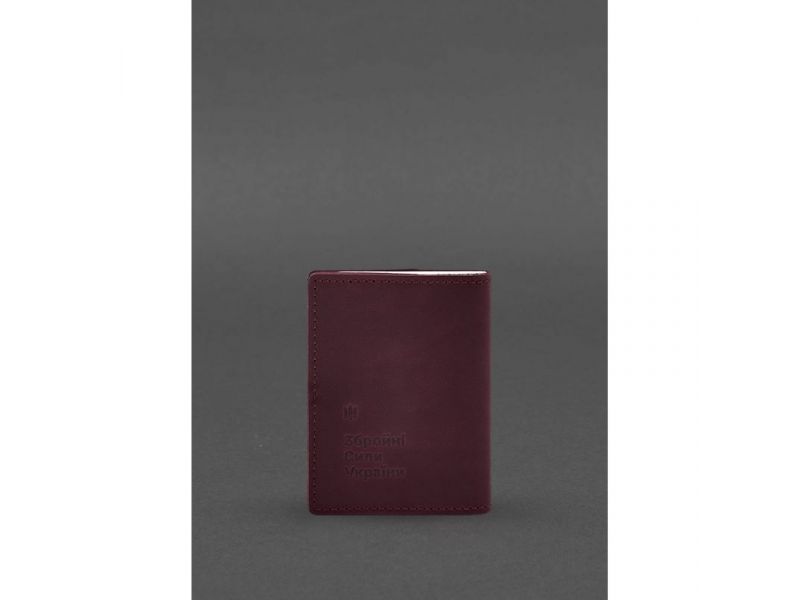 Кожаная обложка для удостоверения офицера 9.2 бордовая Crazy Horse, фото 4