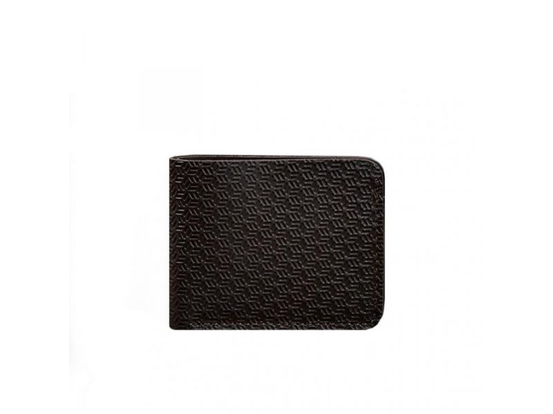 Кожаное портмоне 4.4 (с зажимом) Темно-коричневый краст карбон, фото 5