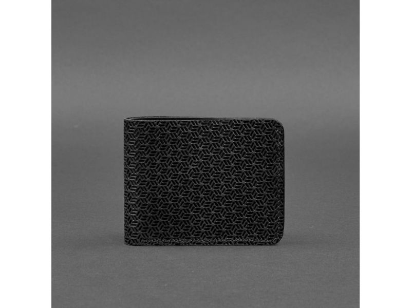 Кожаное портмоне 4.4 (с зажимом) черный Crazy Horse карбон, фото 4