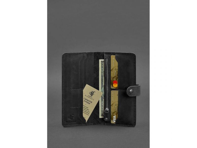 Кожаное женское портмоне 7.0 Инди Черный, фото 2