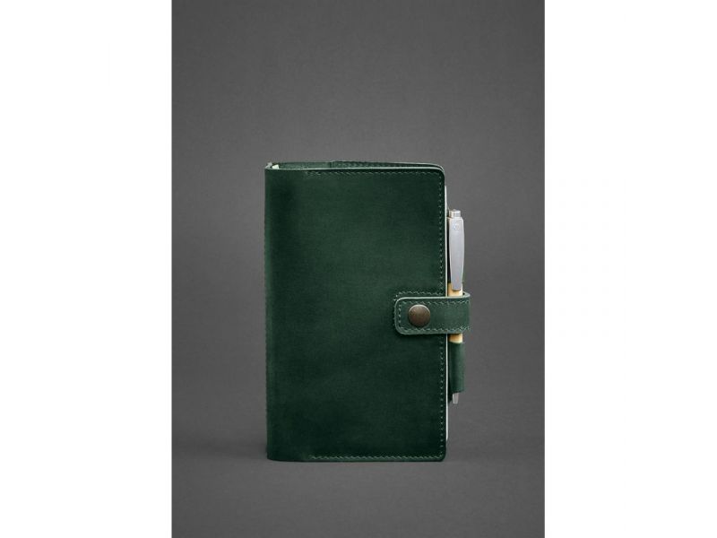 Кожаный блокнот (Софт-бук) 4.0 зеленый Crazy Horse, фото 1