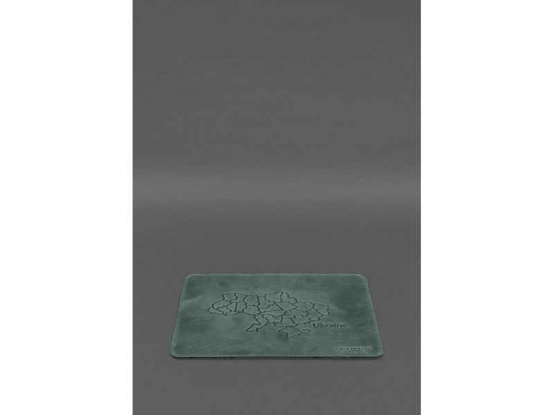 Настольный набор из натуральной кожи  5.0 с картой Украины Зеленый Crazy Horse, фото 8