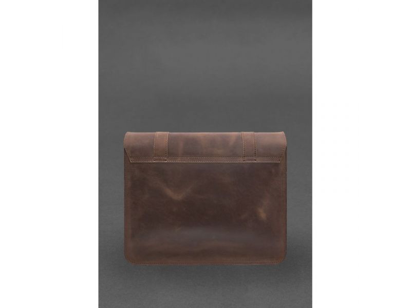 Кожаная сумка-портфель Classic темно-коричневый Crazy Horse с эффектом Pull Up, фото 4