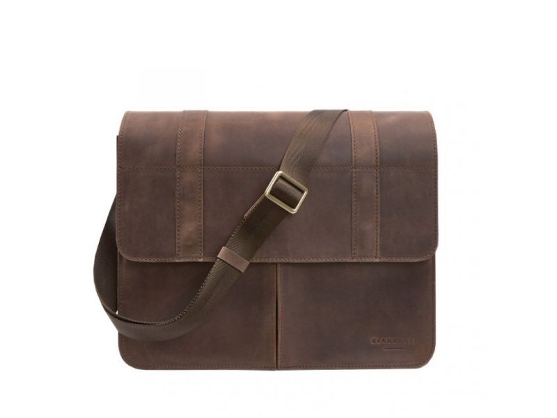 Кожаная сумка-портфель Classic темно-коричневый Crazy Horse с эффектом Pull Up, фото 9