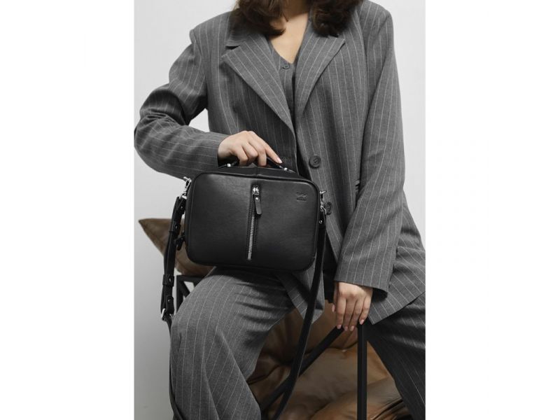 Женская кожаная сумка Avenue Черный краст, фото 1