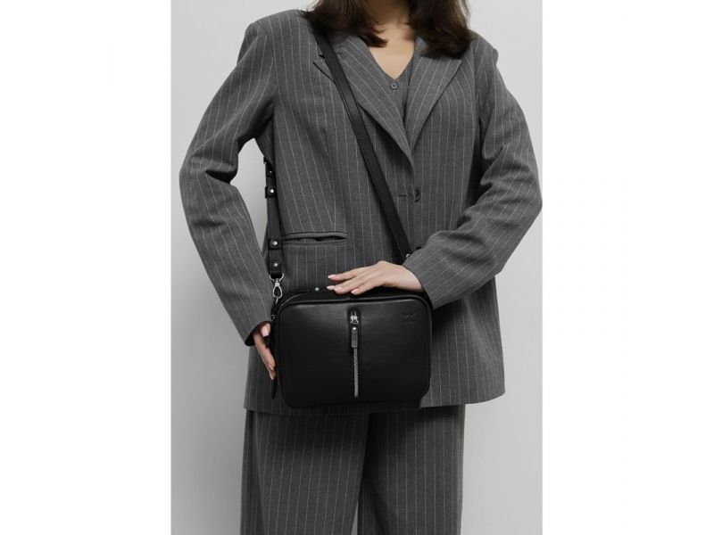 Женская кожаная сумка Avenue Черный краст, фото 7