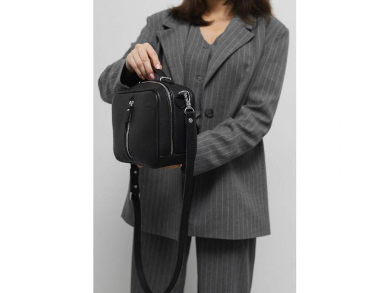 Женская кожаная сумка Avenue Черный краст, фото 8