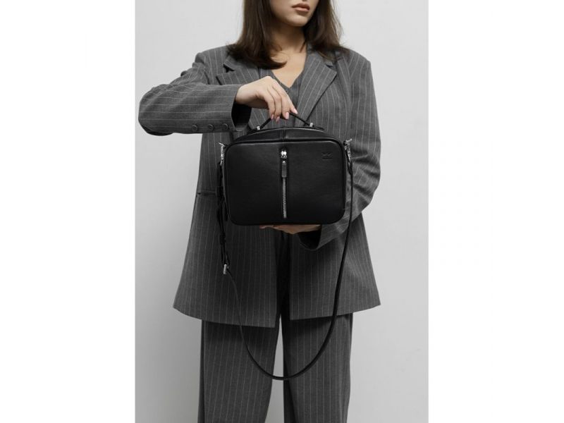 Женская кожаная сумка Avenue Черный краст, фото 9