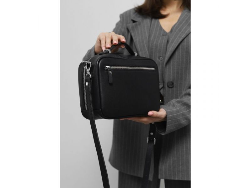 Женская кожаная сумка Avenue Черный краст, фото 10