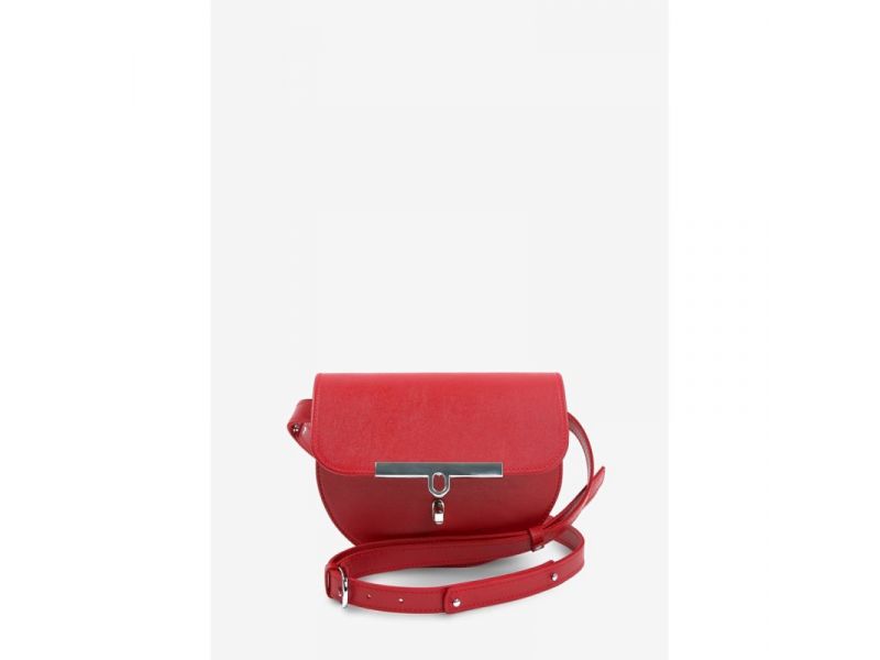 Женская кожаная сумка поясная-кроссбоди Bridget красная, фото 3