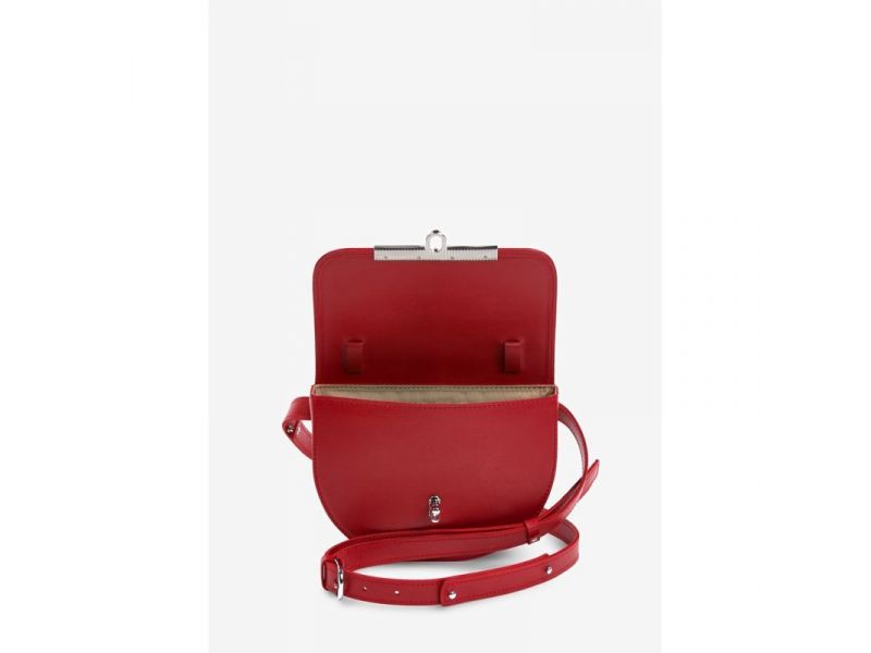 Женская кожаная сумка поясная-кроссбоди Bridget красная, фото 4