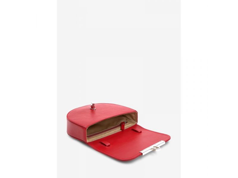 Женская кожаная сумка поясная-кроссбоди Bridget красная, фото 8