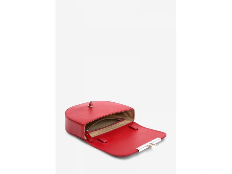 Женская кожаная сумка поясная-кроссбоди Bridget красная, фото 9