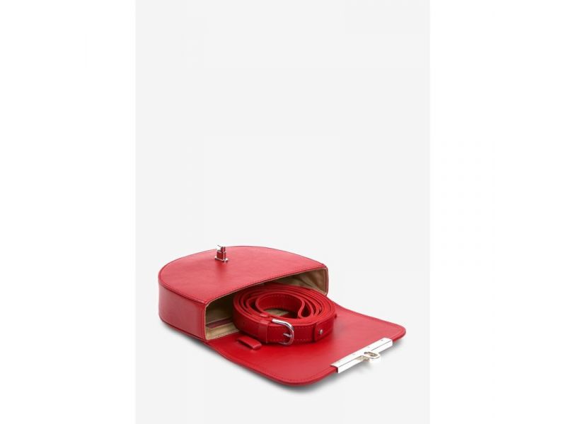 Женская кожаная сумка поясная-кроссбоди Bridget красная, фото 10