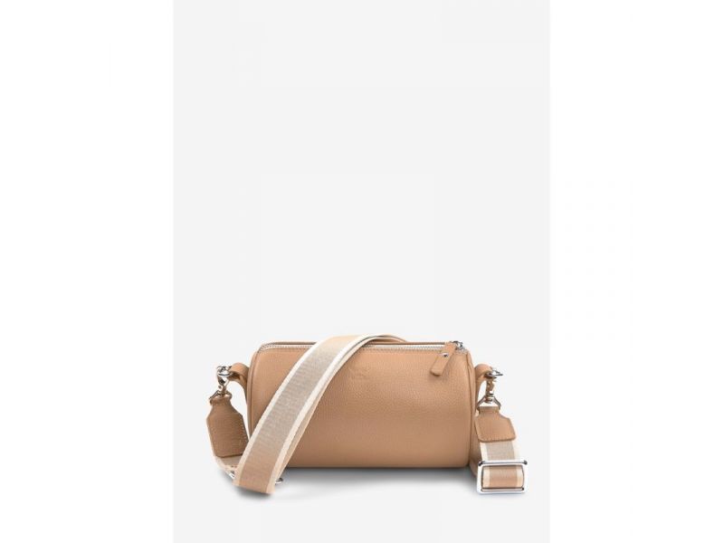 Кожаная сумка поясная-кроссбоди Cylinder карамель флотар, фото 1