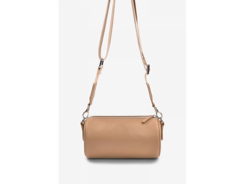 Кожаная сумка поясная-кроссбоди Cylinder карамель флотар, фото 2