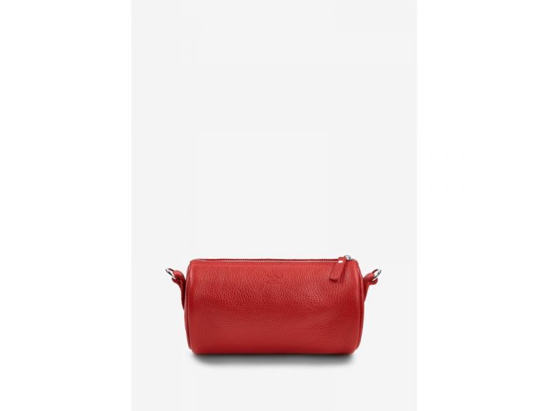 Кожаная сумка поясная-кроссбоди Cylinder красный флотар, фото 3