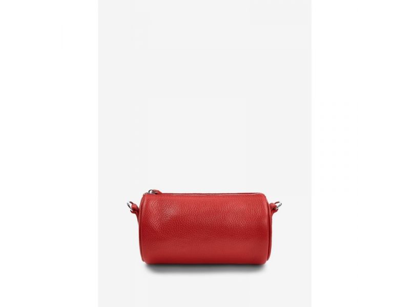 Кожаная сумка поясная-кроссбоди Cylinder красный флотар, фото 6