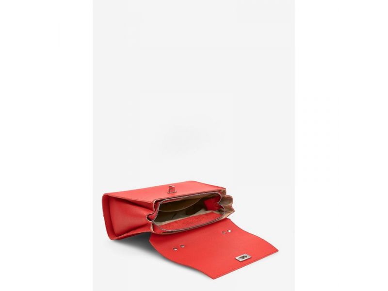 Женская кожаная сумка Classic красная Saffiano, фото 8