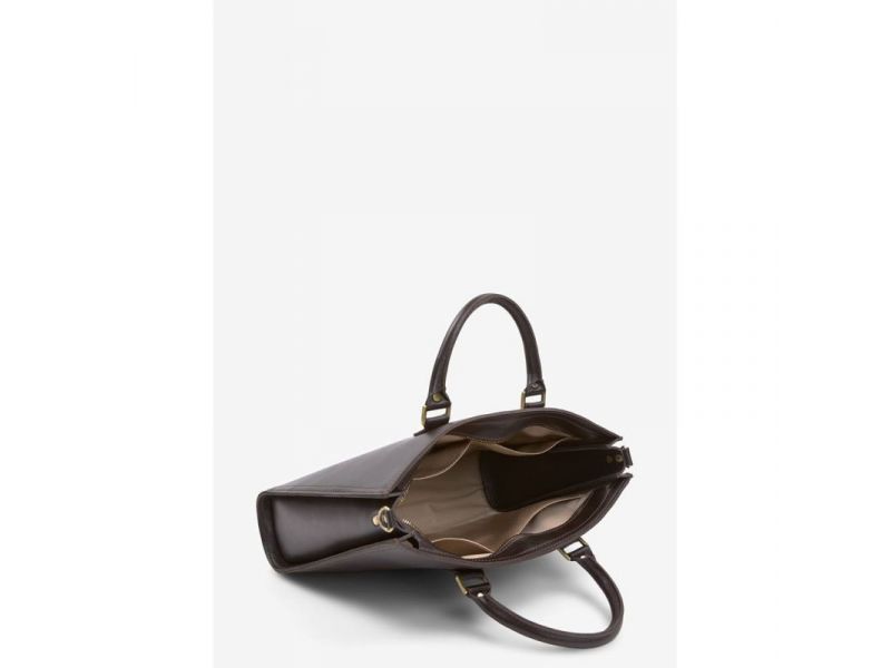 Женская кожаная сумка Fancy A4 коричневая краст, фото 6