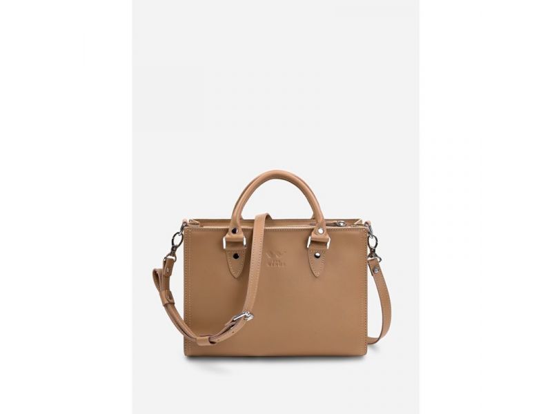 Женская кожаная сумка Fancy A4 карамель краст, фото 2