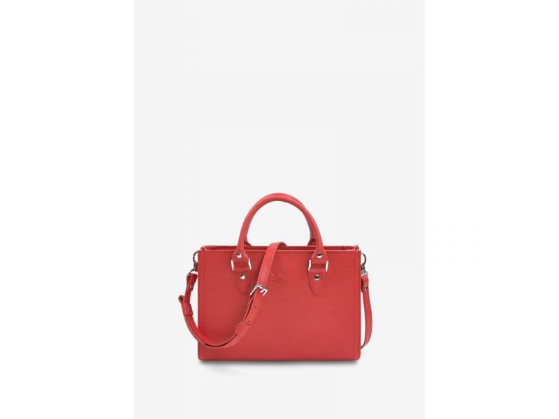 Женская кожаная сумка Fancy червоний Saffiano, фото 1